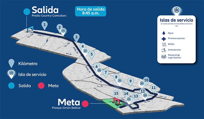 Mapa del recorrido Allianz 15K Bogotá 2026